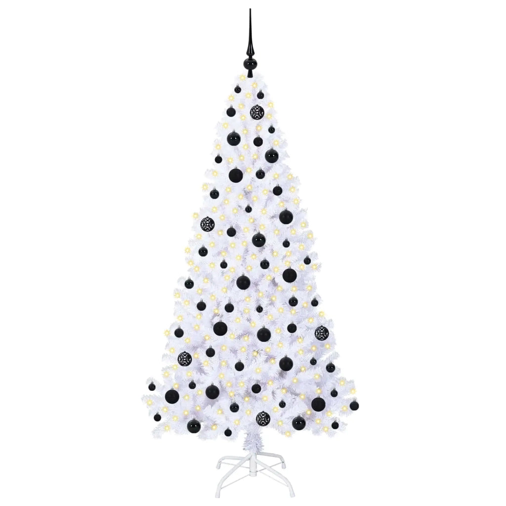 Albero di Natale | Decorazioni natalizie artificiale Bianco 180 cm PVC e Acciaio