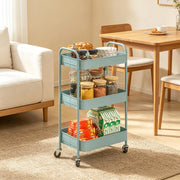 CARRELLO DI SERVIZIO 45 x 30,6 x 79 cm in acciaio azzurro