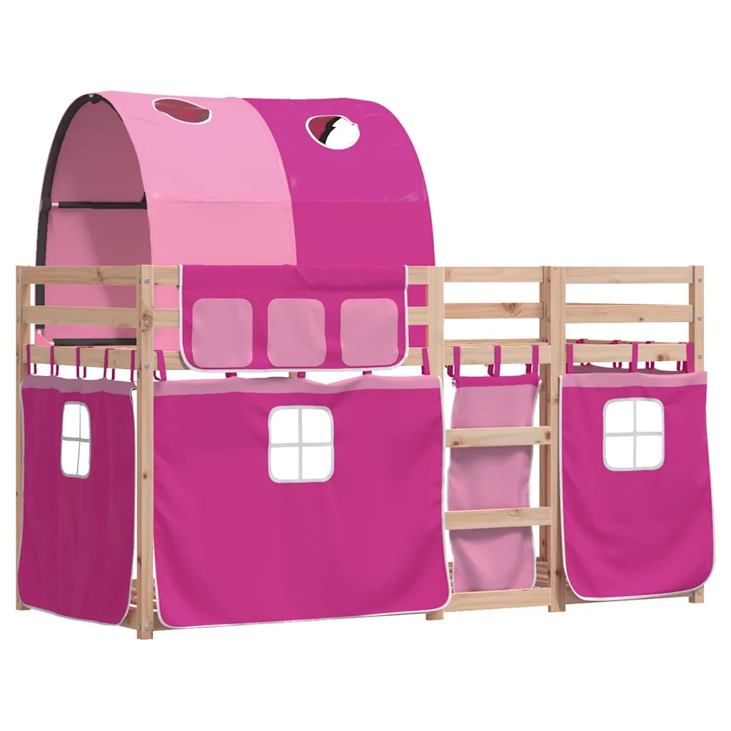 Letto a Castello senza Materasso Rosa 90x200 cm Legno di Pino 3283984