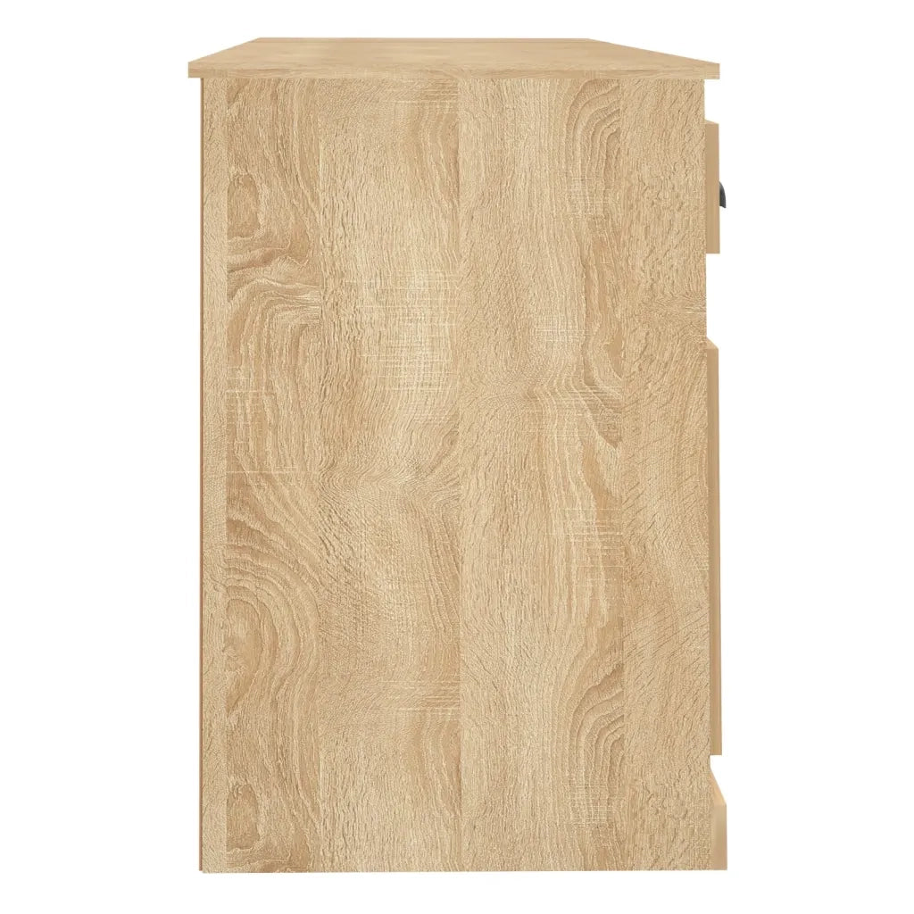 Scrivania | Tavolo da Ufficio con Armadietto Rovere Sonoma in Legno Multistrato