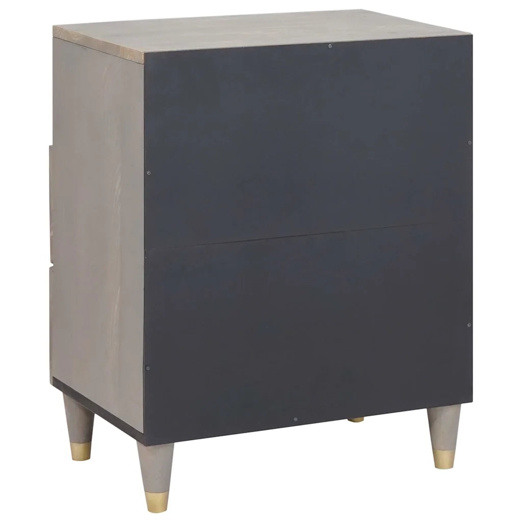vidaXL Armadio da Notte Grigio 50 x 33 x 62 cm legno massello di mango