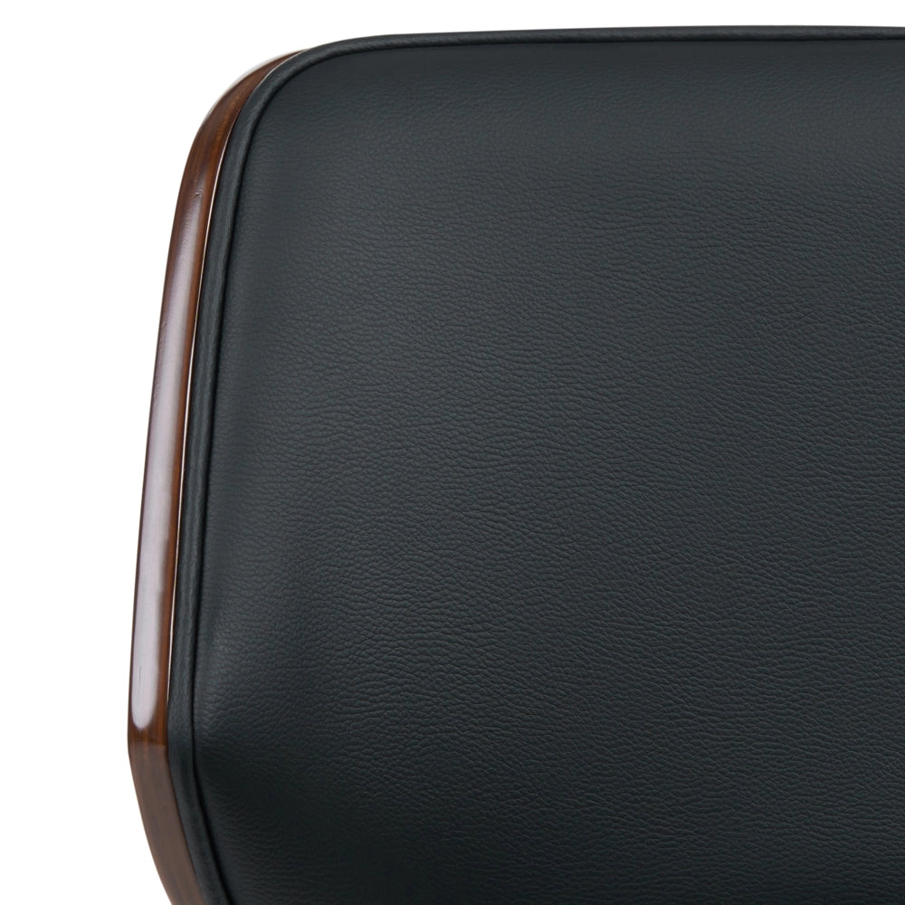 Sedia da ufficio ecopelle nero e legno scuro arredamento da ufficio elegante