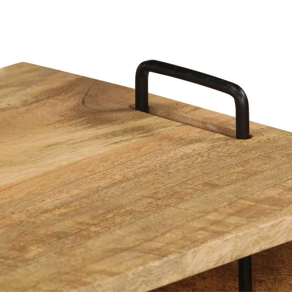 Tavolino da Salotto in Legno Massello di Mango 100x60x45 cm 246020