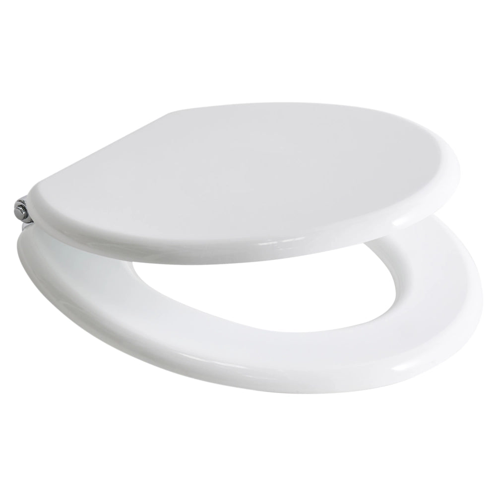 Sedile WC Soft Close MDF bianco lucido 46 x 38 cm Sistema di sgancio rapido Stile tradizionale WC bagno