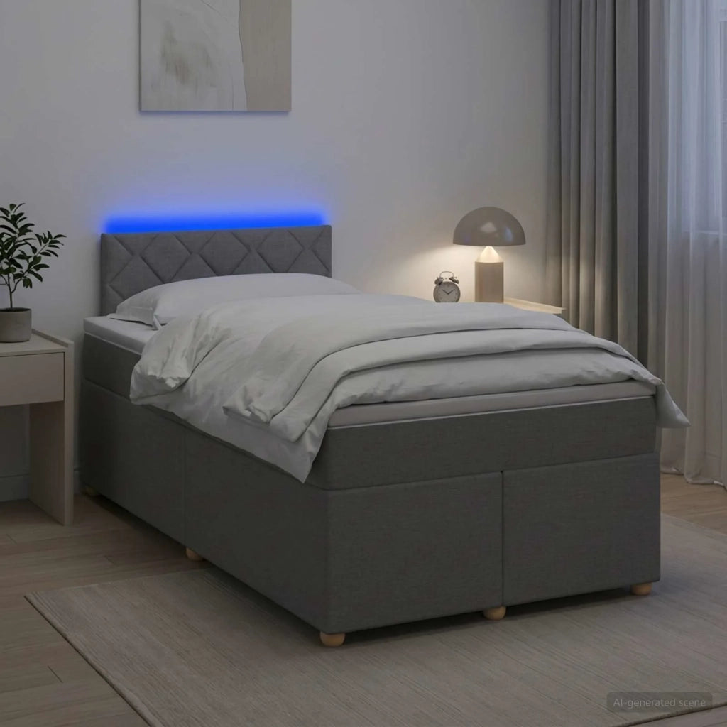 Letto box spring con materasso Grigio Chiaro 120 x 200 cm 3452401