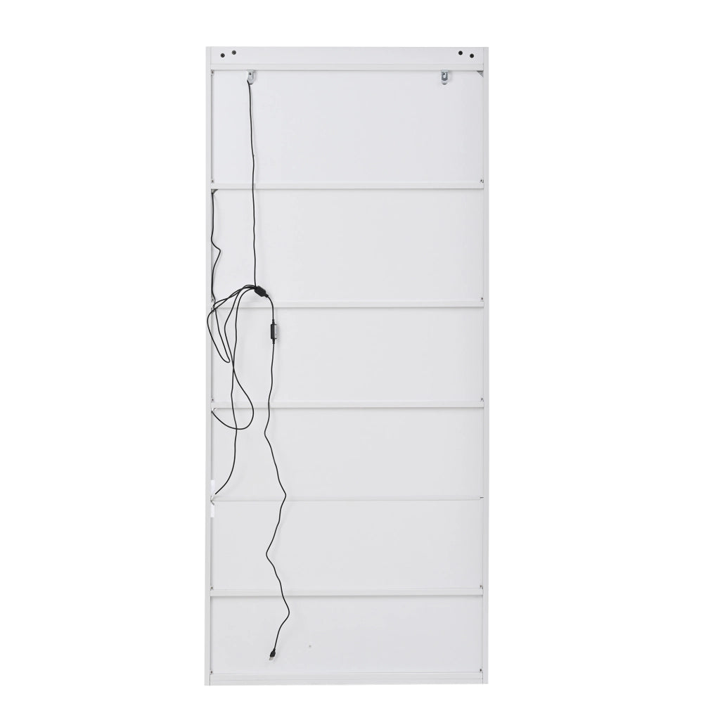 Vetrina Alta con LED ¨C MINIMAL ¨C Bianco, Legno, 80x34x180