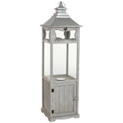Lanterna in legno grigio 32x32x114h cm