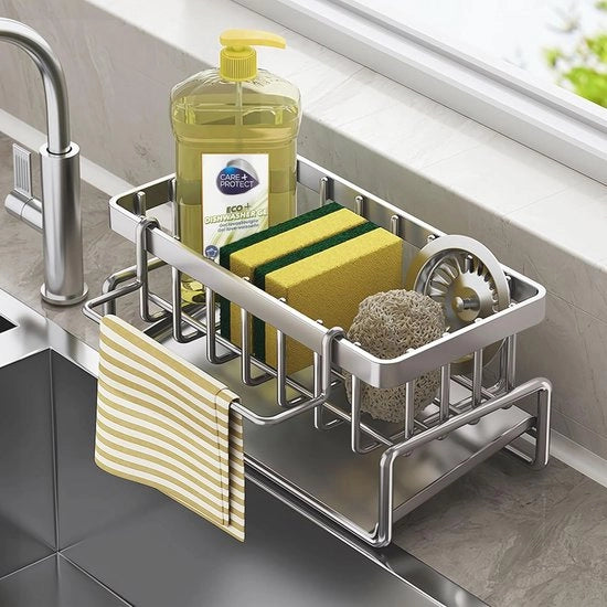 Organizzatore per Gootsteen con Bacinella di Drenaggio - Soluzione per la Cucina e la Bagno per l'igiene e la Riserva di Spazio
