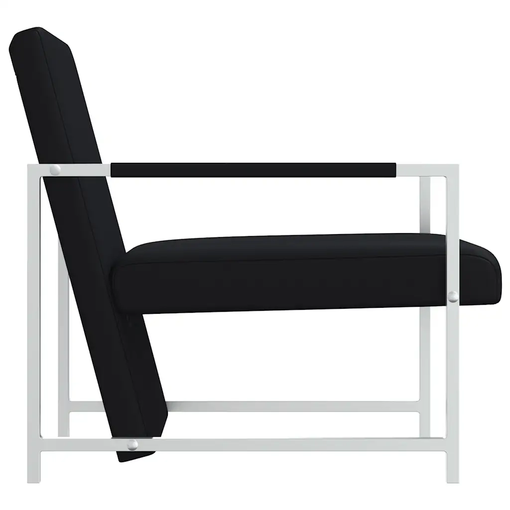 Poltrone 2 pz con Telaio Cromato Nere in Similpelle 270179