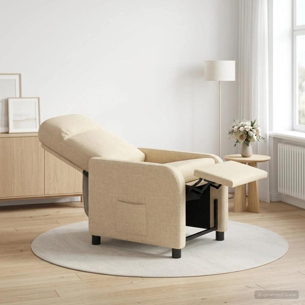 Divano Sedia-Poltrona reclinabile Crema Tessuto 320791