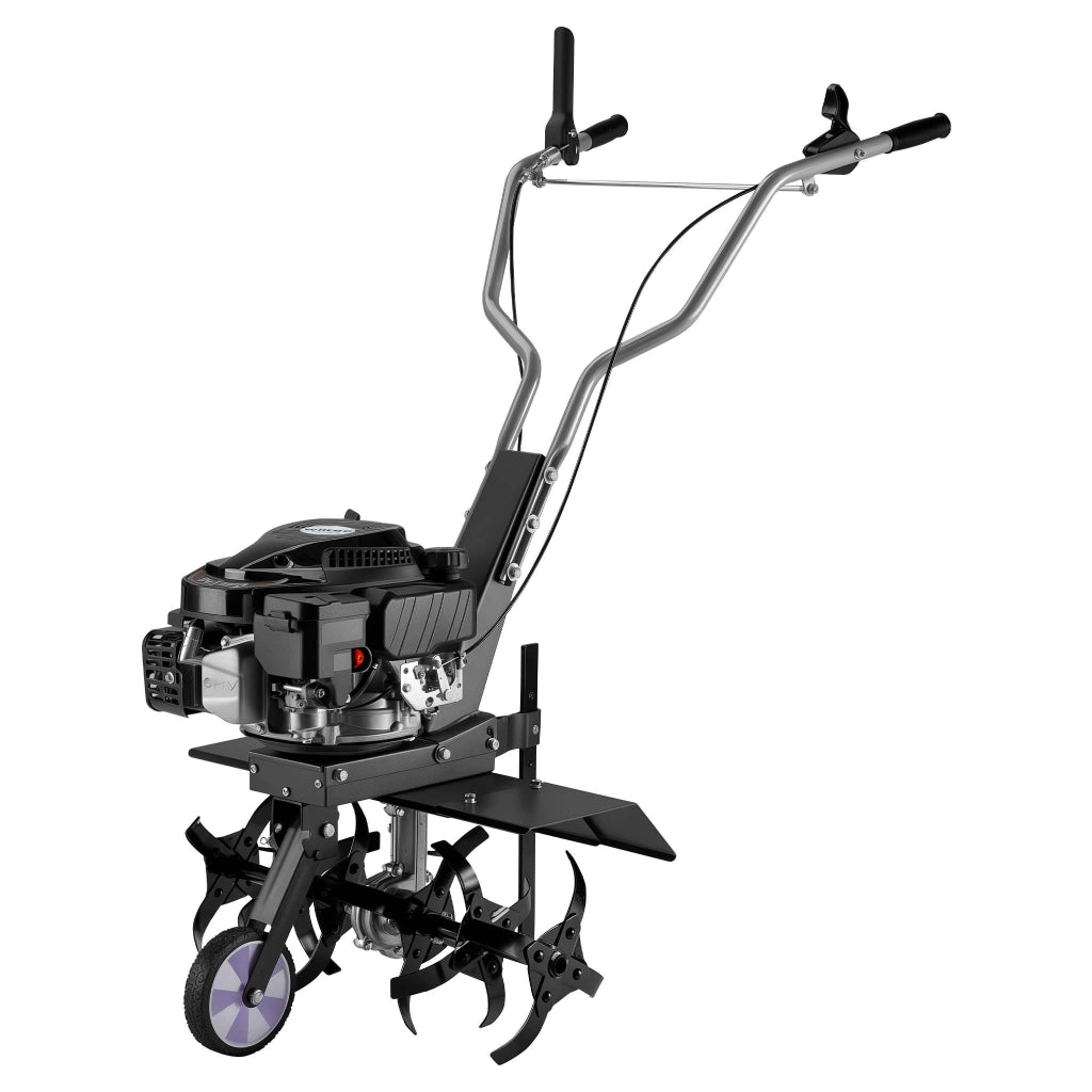 Motozappa a scoppio, fresa a scoppio, larghezza di lavoro 60 cm, profondità di lavoro 25 cm, motore a benzina a 4 tempi, 2,5 kW, 144cc , 6 set di lame