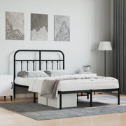 Giroletto con Testiera-Struttura Letto con testiera in Metallo Nero 120x190 cm 266336