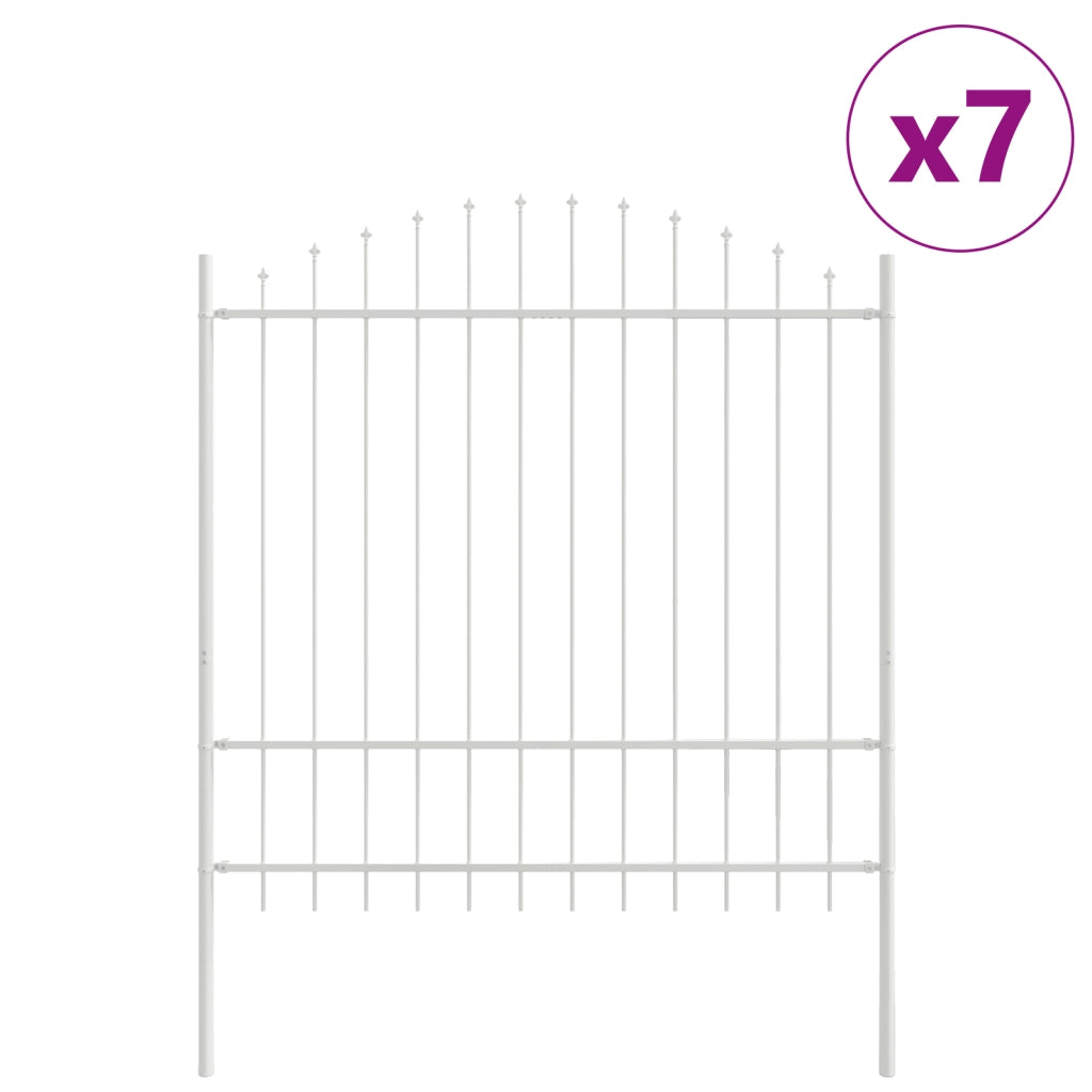 Recinzione da giardino  con punta ad arco bianca 11,9x1,75 m in acciaio