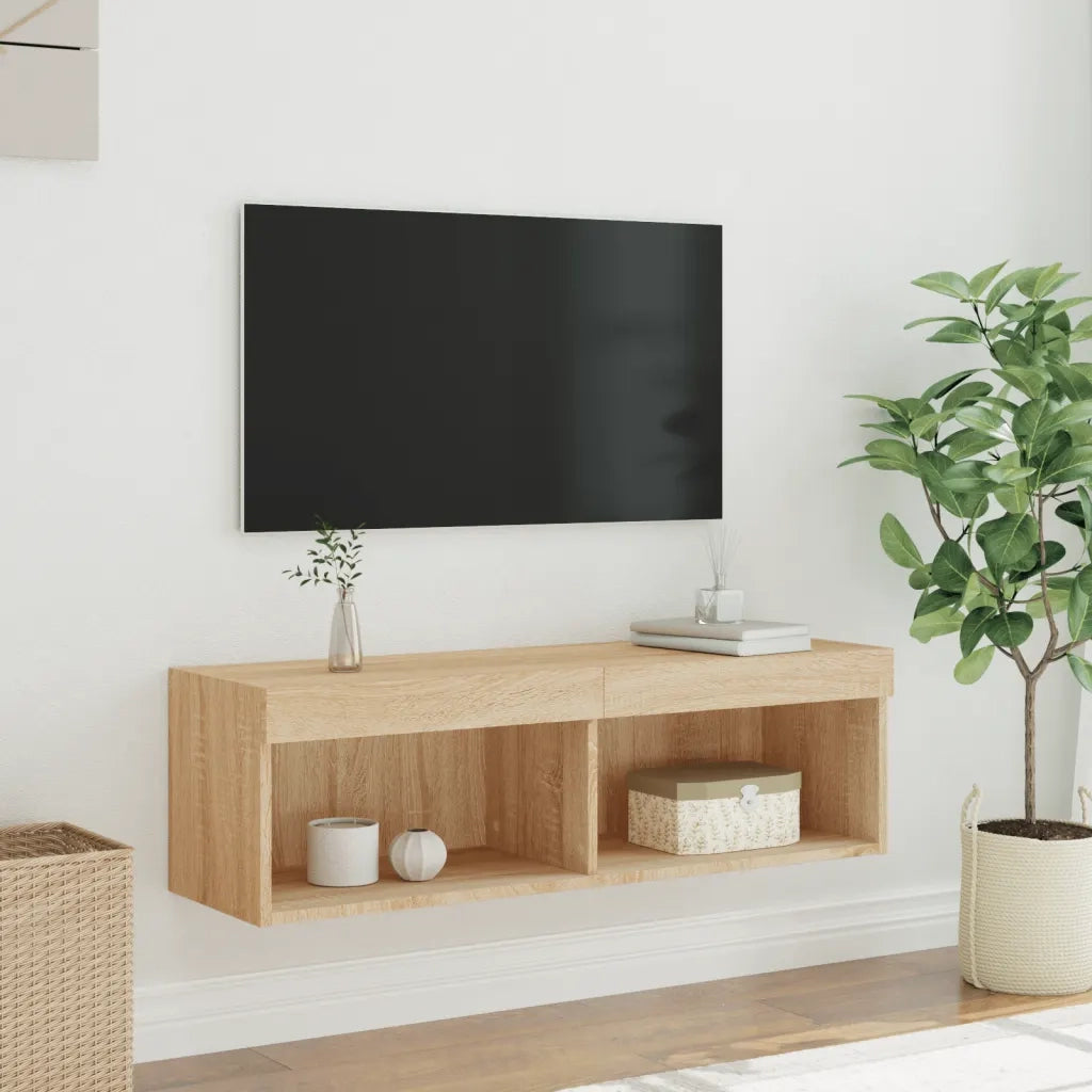 Mobile TV | Armadietto TV | Mobile Porta TV con Luci LED Rovere Sonoma 100x30x30 cm