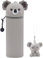Etui 2 in 1 con silicone morbido - dieren design - contenitore per matite - chiusura a raccordo - capienza per 15 matite