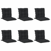 Set di Cuscini per Sedia Bassa 6 pz | Cuscini per sedie Melange Nero