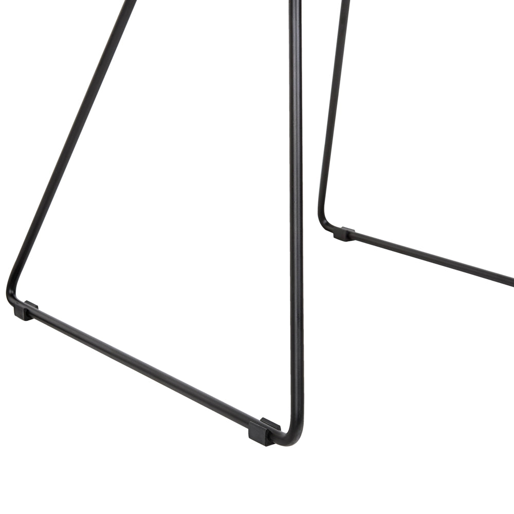 Set di 2 sedie da pranzo con struttura in metallo Nero sedile in ecopelle design industriale moderno