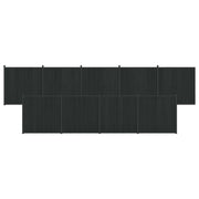 Pannello di Recinzione 9 pcs WPC e Alluminio Nero