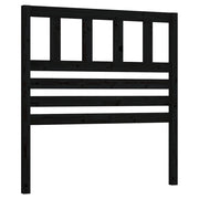 Testiera | Testata per Letto Nera 96x4x100 cm in Legno Massello di Pino