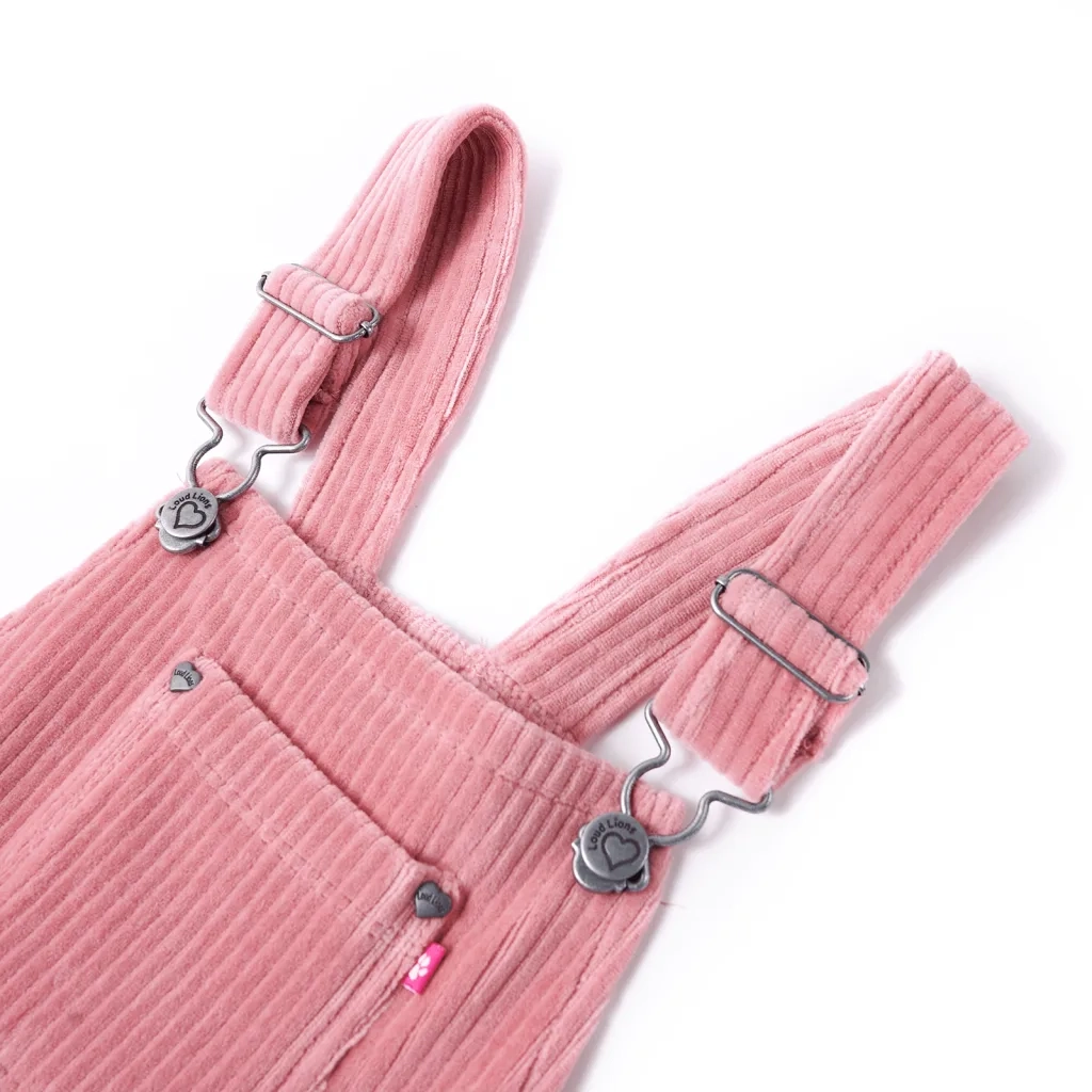 Abito Scamiciato da Bambina Velluto a Coste Rosa Chiaro 116 CFW4375510