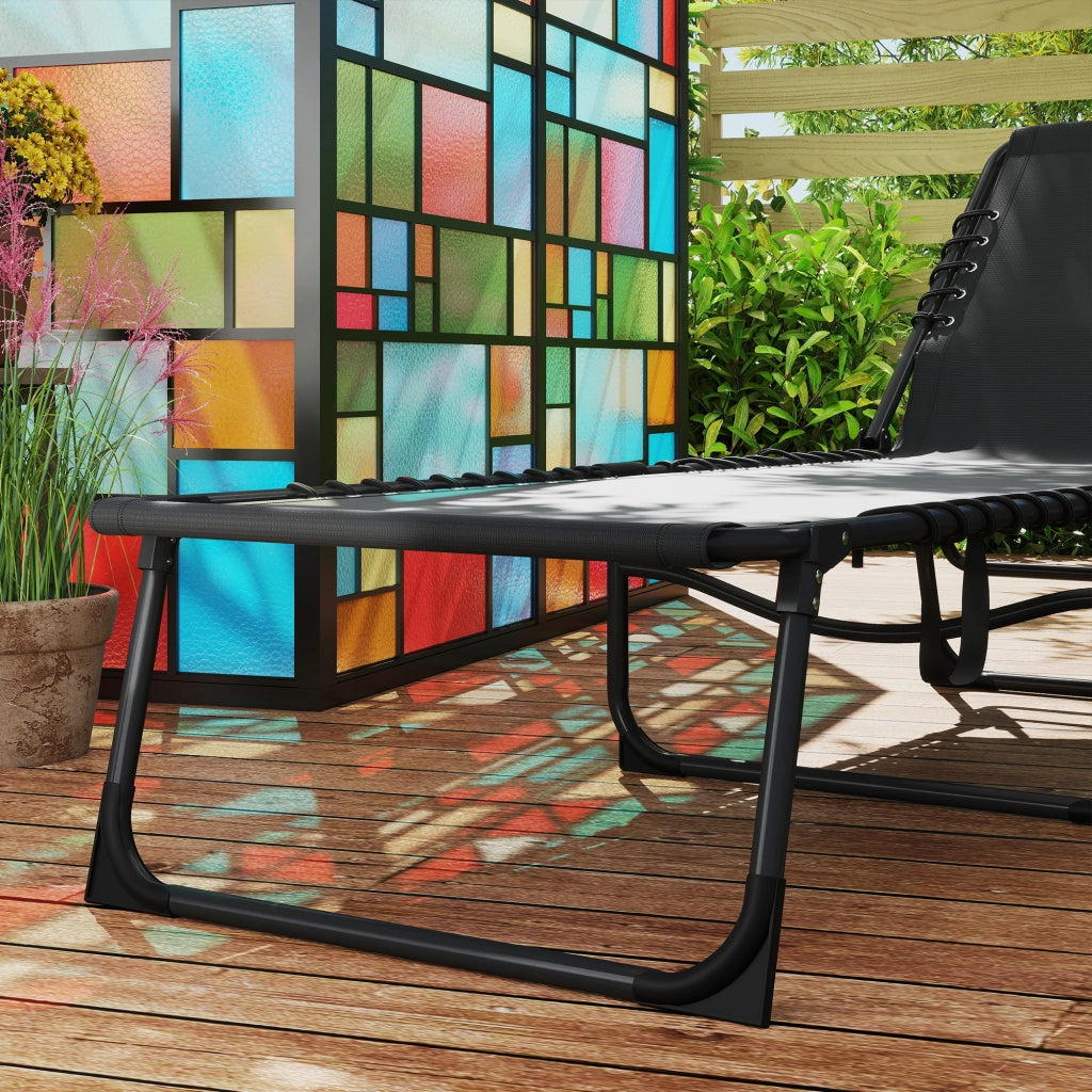 Lettino Pieghevole con Cuscino e Poggiatesta ¨C zephmum ¨C Nero 58x189x32.5 cm