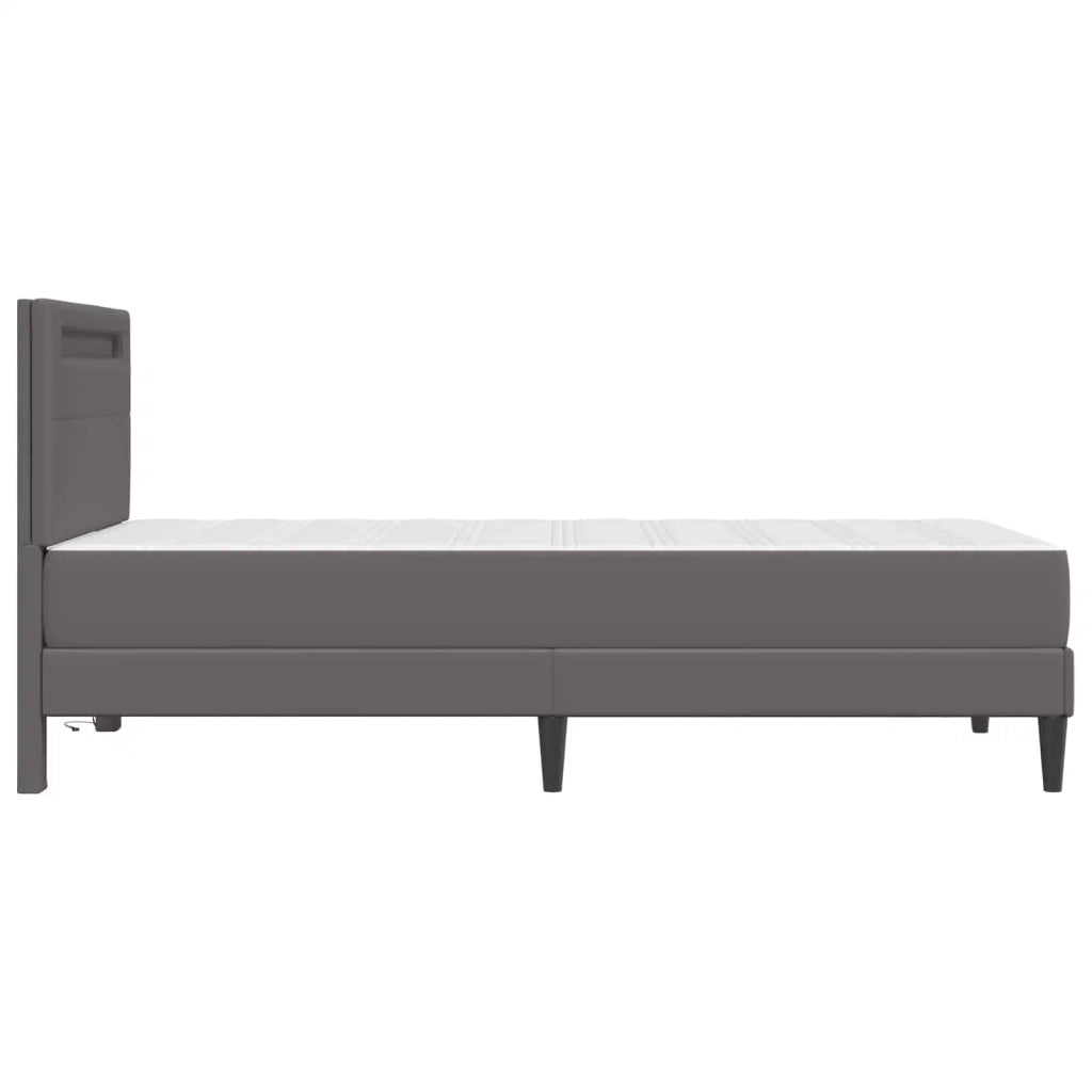 Struttura del letto con testiera-Giroletto Grigio 90 x 190 cm Similpelle 587920