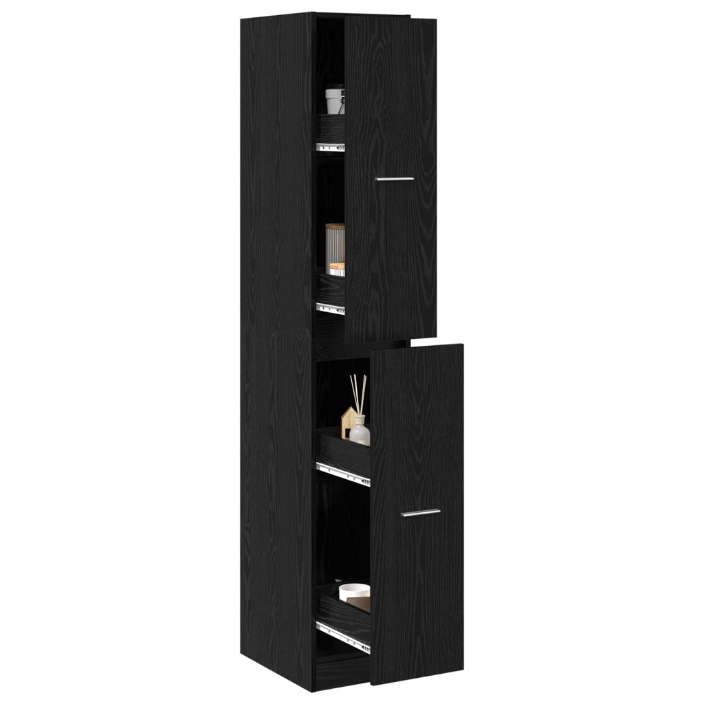 Armadio Apothecary Rovere Nero 30x41x174.5 cm Legno Ingegnerizzato