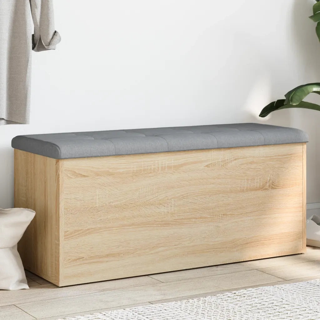 vidaXL Panca Portaoggetti Rovere Sonoma 102x42x45 cm Legno Multistrato