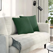 Cuscini da Divano 2 pz-Set di 2 Cuscini per Sofa Verde Scuro 45 x 45 cm Tessuto in Cords 688128