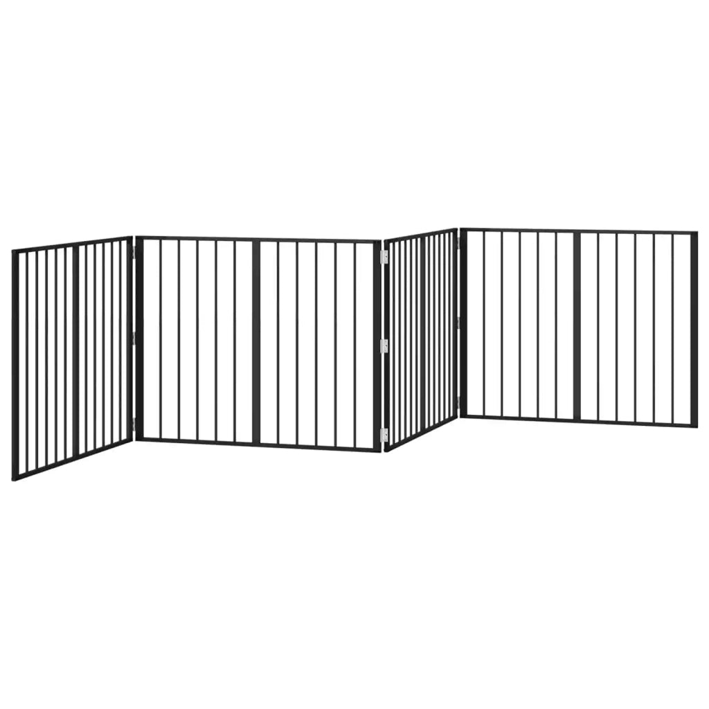 Cancello per cani 4 pcs Nero 100 x 80 cm Acciaio zincato 891993