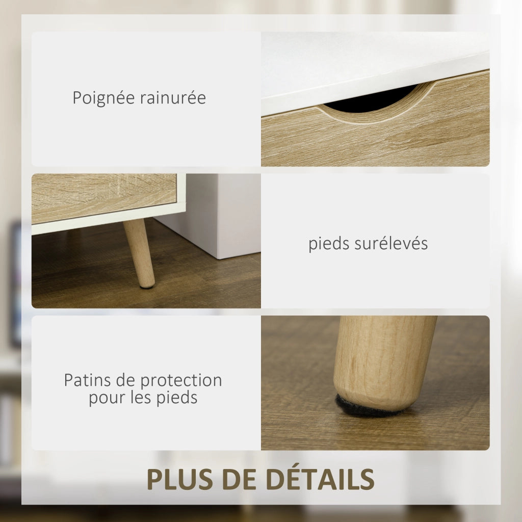 Mobile TV con credenza ¨C zephmum ¨C legno rovere 110x40x50 cm