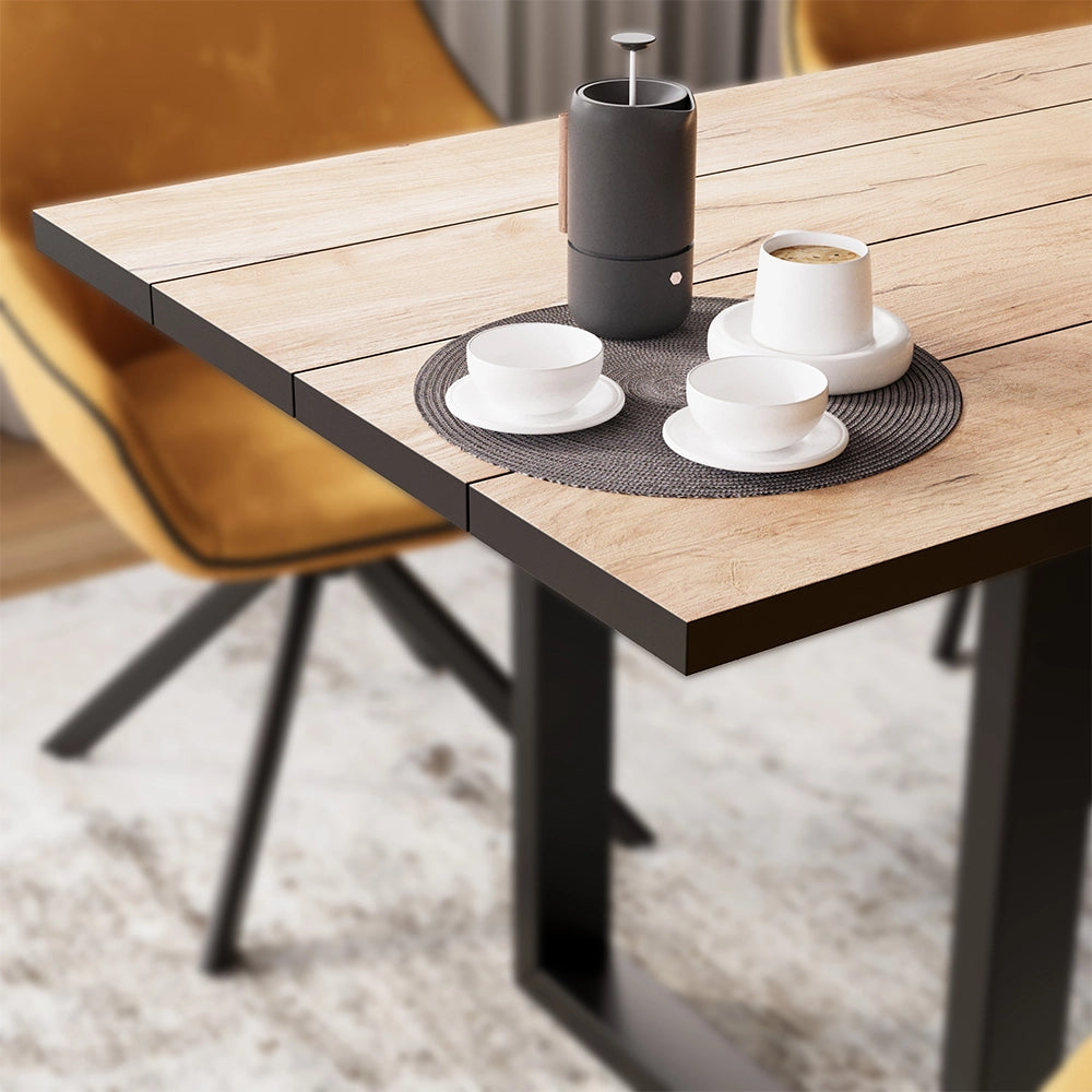 Vicco tavolo da pranzo Rovere nero/oro 160 x 80 cm