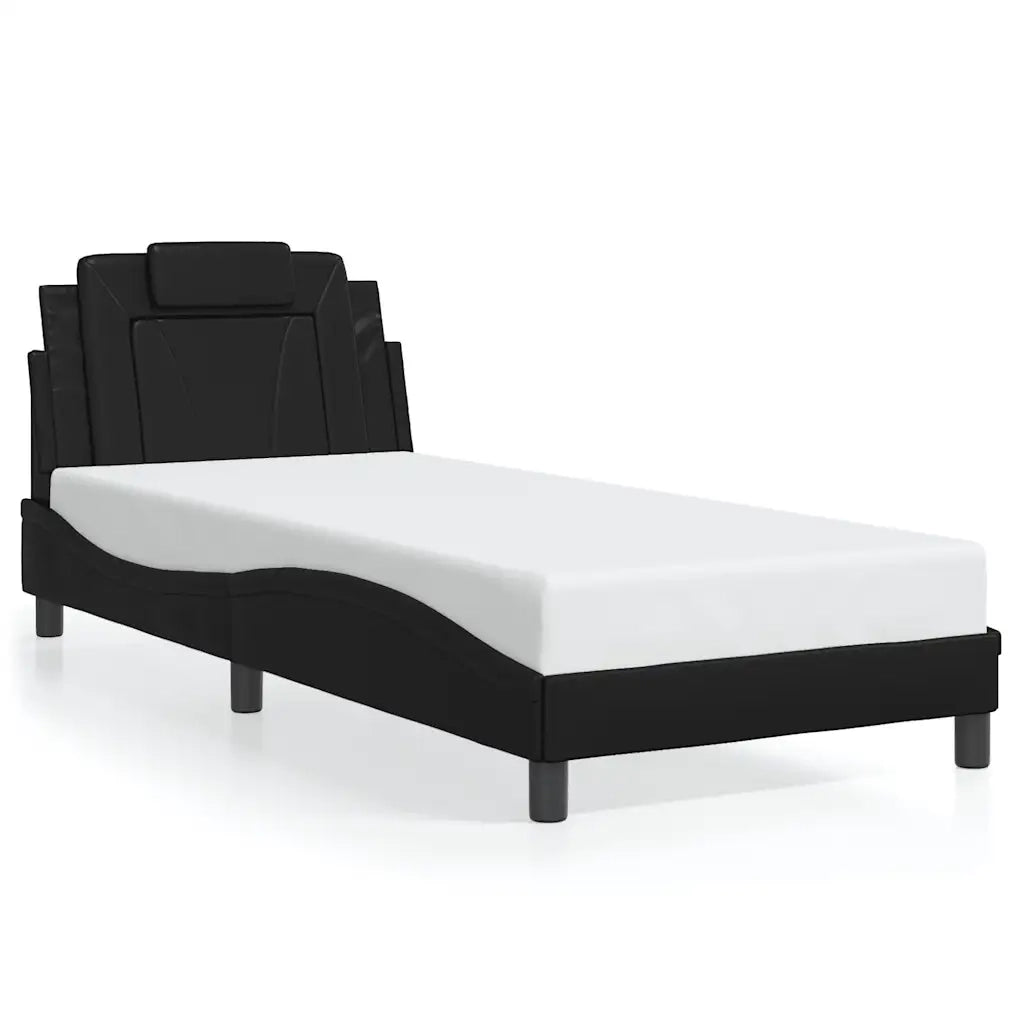 Giroletto con Testiera Nero 90x190 cm in Similpellecod mxl 90912