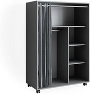 Armadio multifunzione Doros, Grigio, 100 x 146.6 cm Con rulli, con ruote per un posizionamento flessibile nell'ambiente