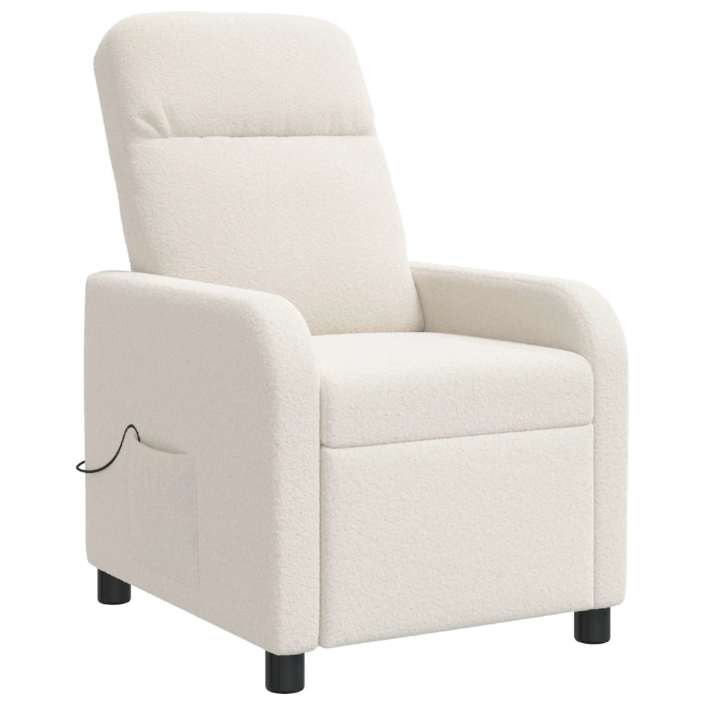 Poltrona Massaggiante Crema Bouclé 42034952