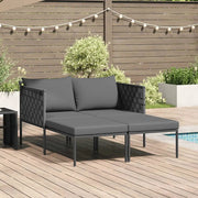 Lettino da Sole con cuscino Antracite 153 x 115 x 69.5 cm 42004135