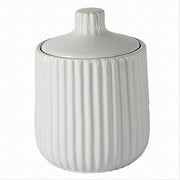 Trade Shop - Contenitore Porta Cotton Fioc Decoro Plissè Bianco Rotondo Organizer Bagno 10329 -