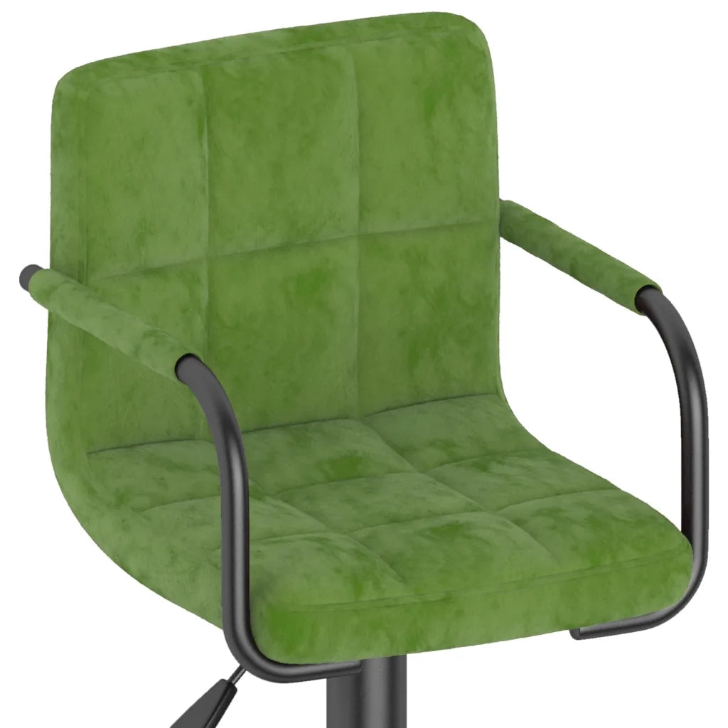 vidaXL Sgabello da Bar Verde Chiaro in Velluto