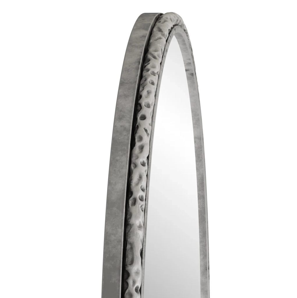 Specchio ad arco 103.5x71.5x12 cm da parete e da tavolo in vetro e ferro argento