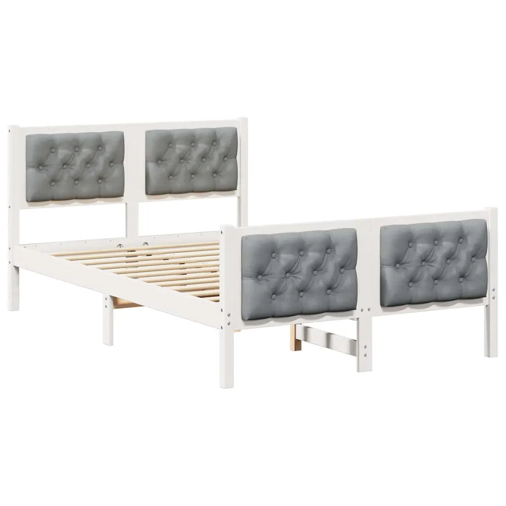 Struttura del letto Grigio chiaro 120 x 190 cm Pino massello