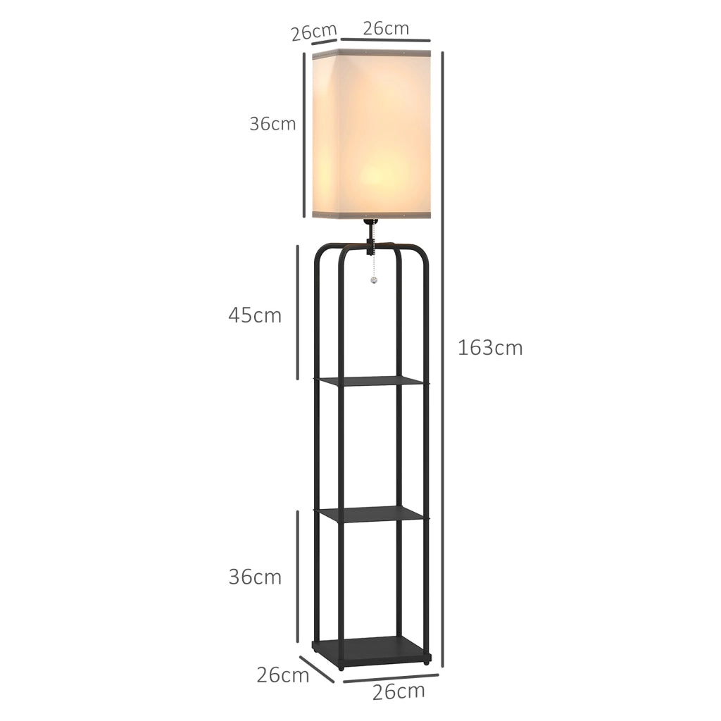 Lampada da terra con ripiani ¨C zephmum ¨C Tessuto, Interruttore a catena