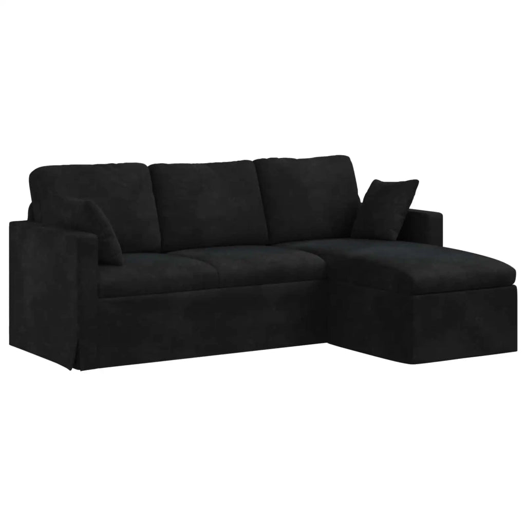 Divano Nero 198 x 134 x 80 cm Velluto