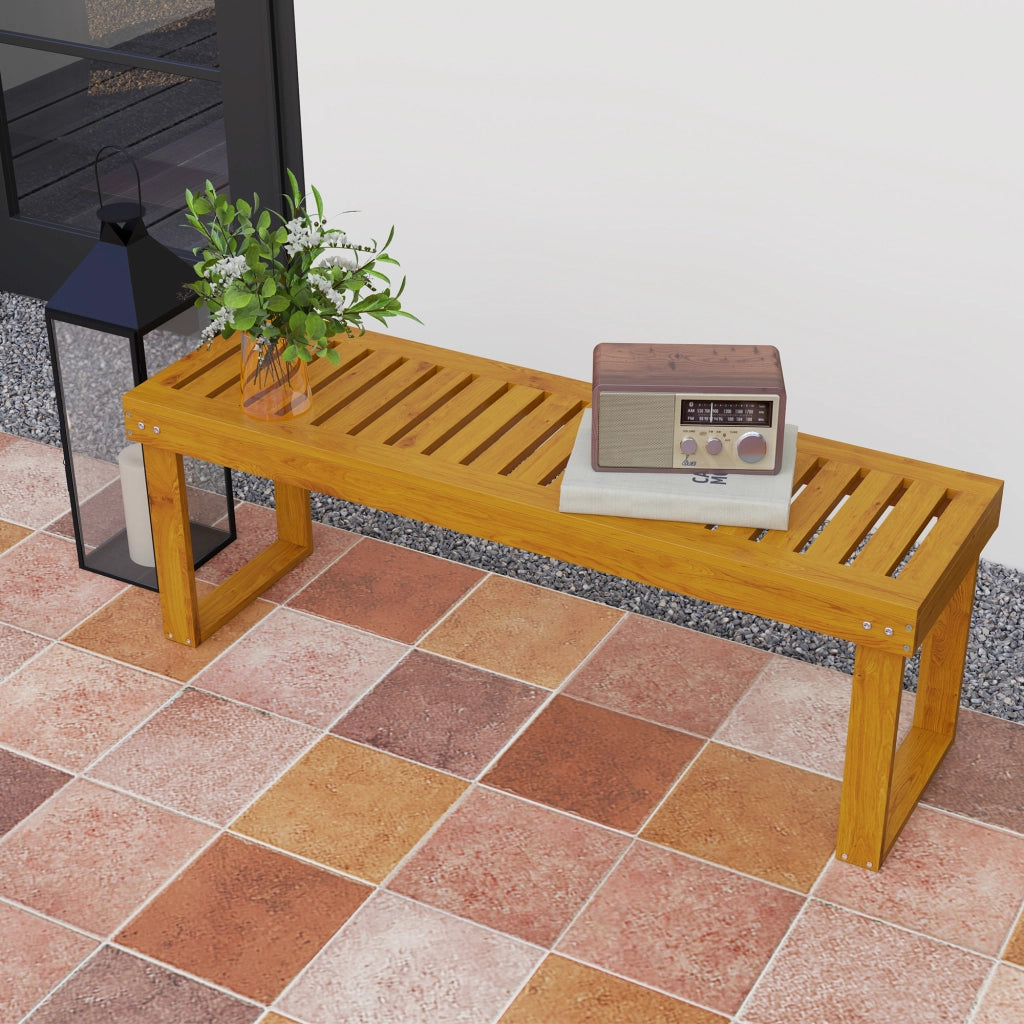 Panchina da giardino in legno 2 posti ¨C zephmum ¨C 120x34x43 cm