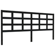 Testiera | Testata per Letto Nera 205,5x4x100cm in Legno Massello di Pino