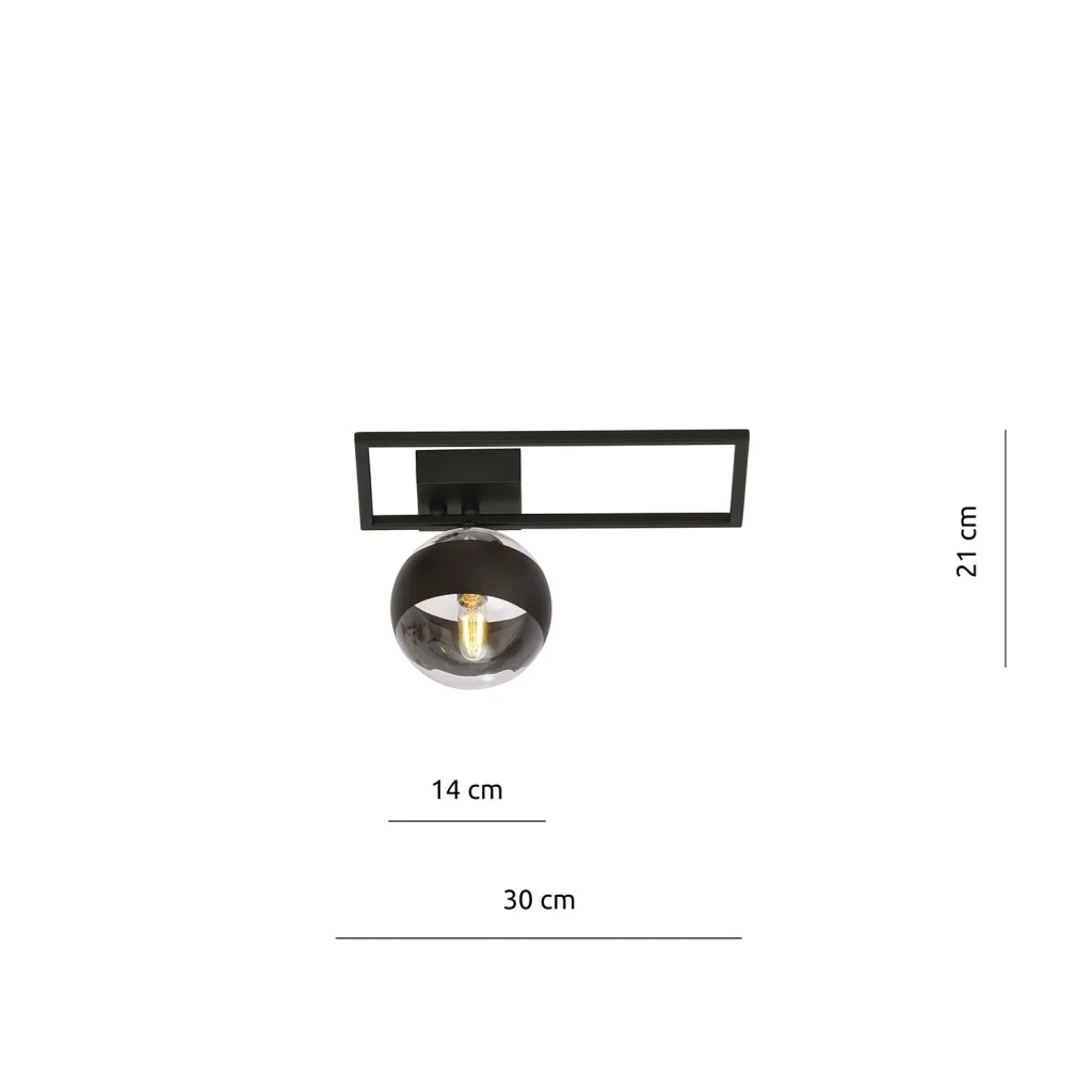 Plafoniera Moderna Perseo Acciaio Nero Mod4 1 Luce E14