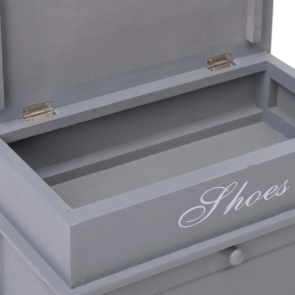 Scarpiera mobile contenitore per scarpe mobile per ingresso/corridoio/soggiorno 50 x 28 x 58 cm legno di Paulownia grigio 02_0021772