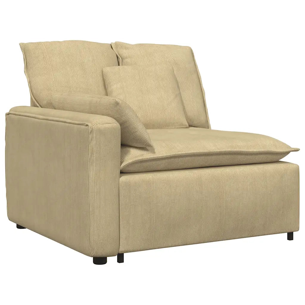 Modulo Terminale Bracciolo Divano Modulare con Cuscini Verde Grigio 100 cm CFW3160675
