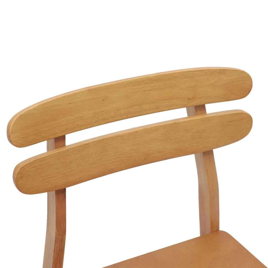 Sedia da pranzo 2 pcs Naturale Legno di gomma solido 42020513