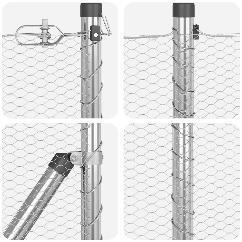 Set di Recinzione Set di 2 Acciaio zincato 25 m Durevole