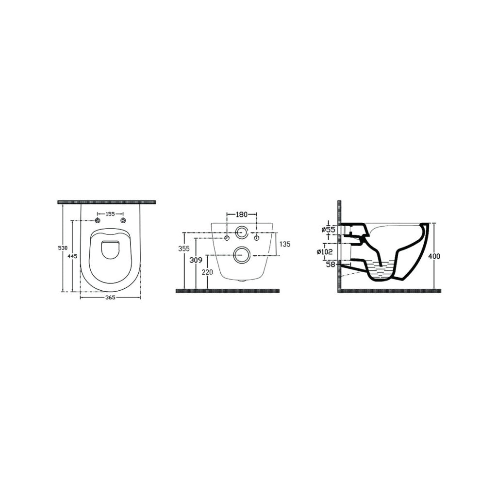 Sanitari sospesi opaco INFINITY: vaso, bidet, copriwater soft-close - Terracotta Opaco